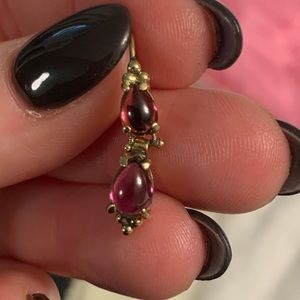 18k two tone tourmaline earrings